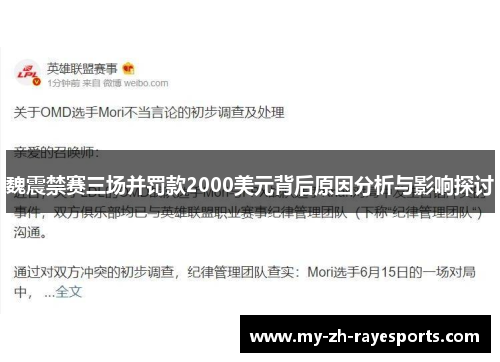 魏震禁赛三场并罚款2000美元背后原因分析与影响探讨